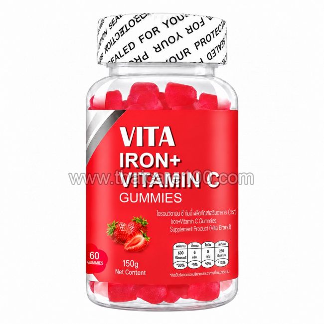 Жевательное железо с витамином C VITA Iron+ Vitamin C Gummies