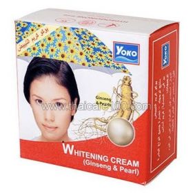 Отбеливающий крем для лица с женьшенем и жемчугом Yoko Whitening Cream Ginseng&Pearl