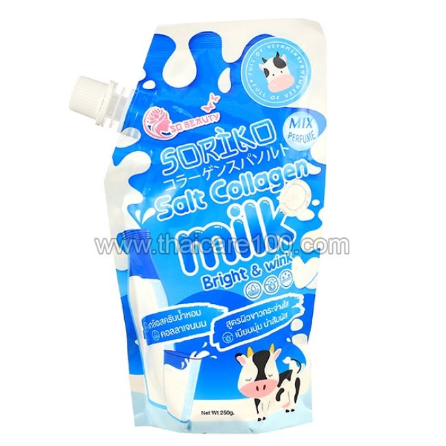 Спа соль с коллагеном Soriko Salt Collagen Milk Bright and Wink 250 gr