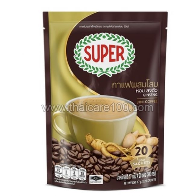 Кофе с женьшенем SUPER Ginseng Instant Coffee 3in1