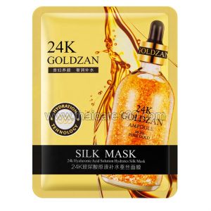 Шелковая маска с гиалуроновой кислотой 24K Goldzan Ampoule Silk Mask