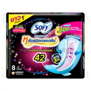 Трехмерные ночные прокладки с крылышками Sofy Body Fit 42cm Night Sanitary