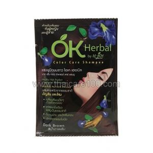 Оттеночный шампунь для темно-коричневых волос OK Herbal by M-Joy