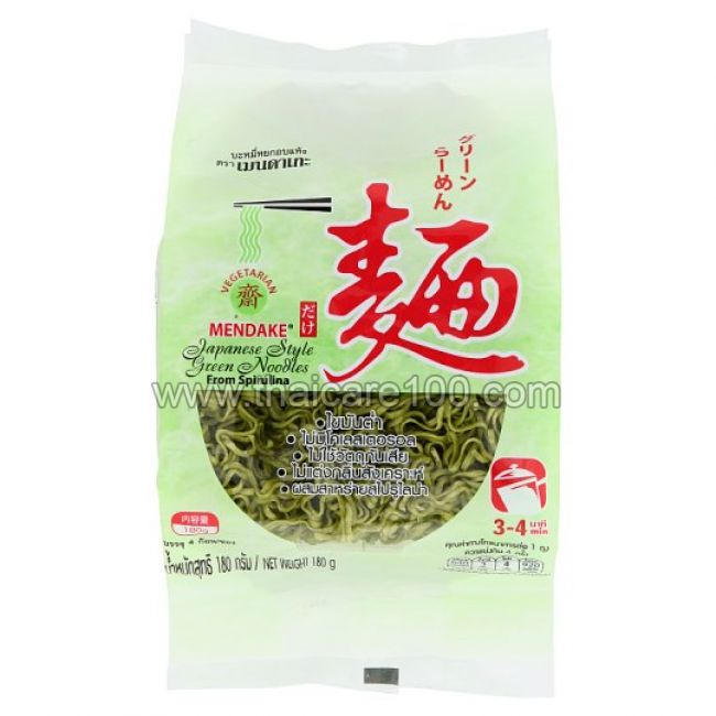 Лапша из спирулины Mendake Japanese Style green Noodle from Spirulina 