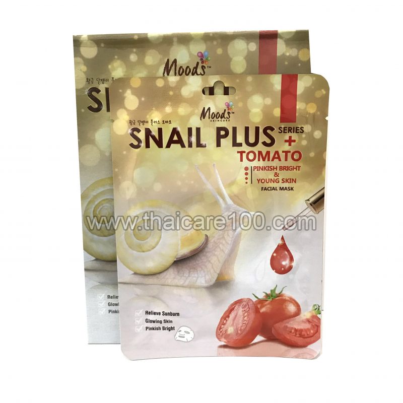 Маска для лица с муцином улиток и ликопином Snail Plus Series Tomato Moods