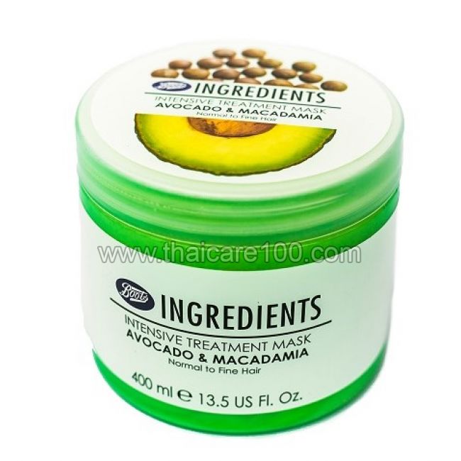 Маска для волос от Boots  с Макадамией и Авокадо Ingredients Intensive Treatment Mask