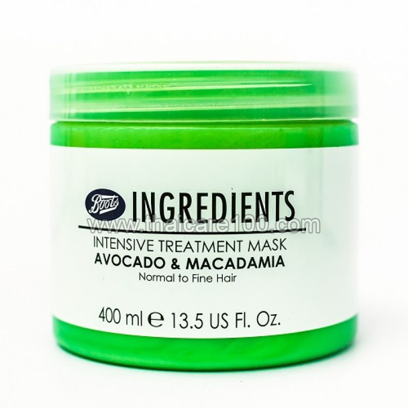 Маска для волос от Boots  с Макадамией и Авокадо Ingredients Intensive Treatment Mask
