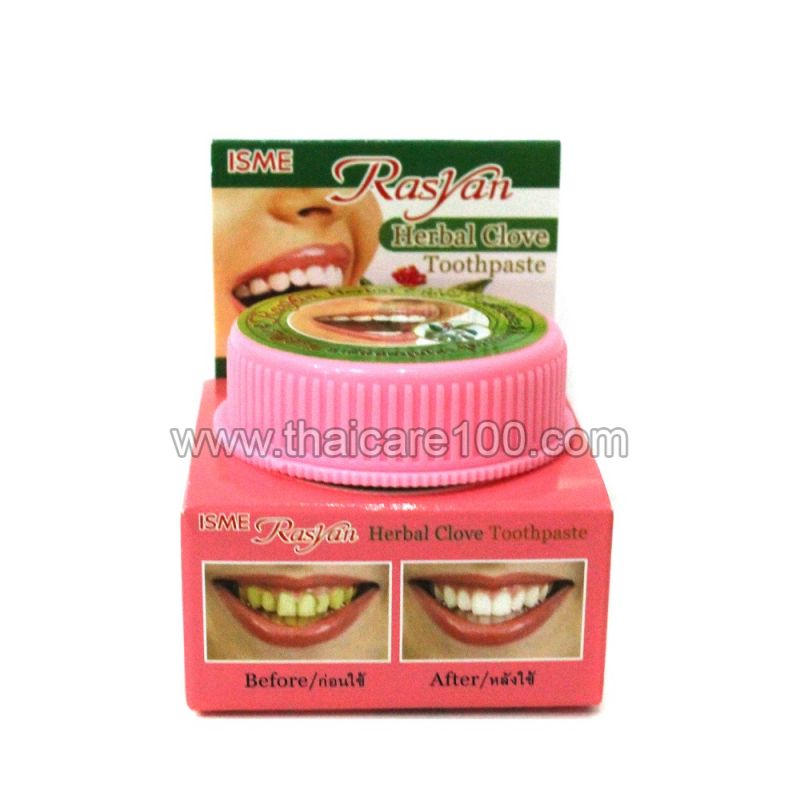 100% Хит продаж отбеливающая зубная паста ISME Rasyan Herbal Clove Toothpaste