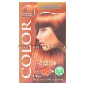 Стойкая крем-краска для волос с кератином Audace Color Plus Keratin No.4 Copper цвет Каштан