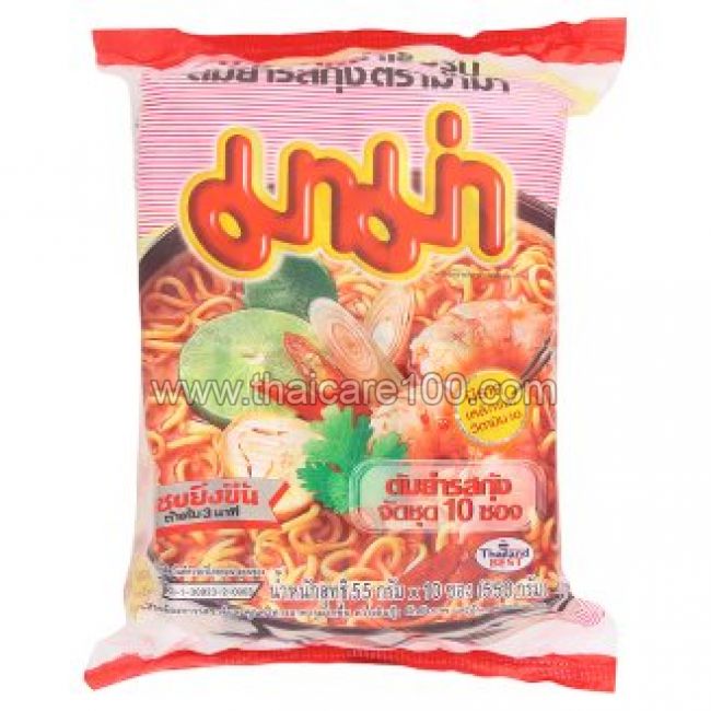 Лапша быстрого приготовления Том Ям с креветкой Mama Shrimp Tom Yum (10 шт)