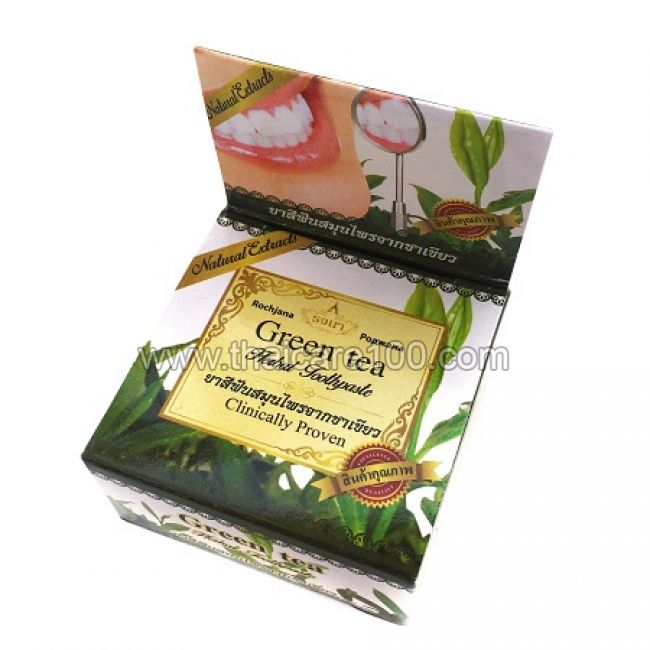 Отбеливающая паста Green Tea Herbal toothpaste от Rochjana с экстрактом зеленого чая